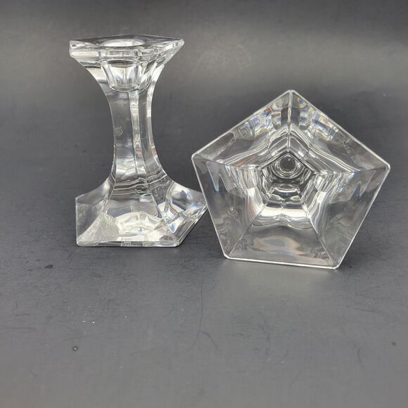 Set of 2 Joseph Riedel Austrian Crystal Candle Stick Holder Vintage - Picture 3 of 9
